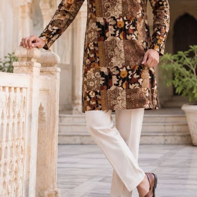Brown, Black, Beige, Ochre, Maroon Kurta with Trousers