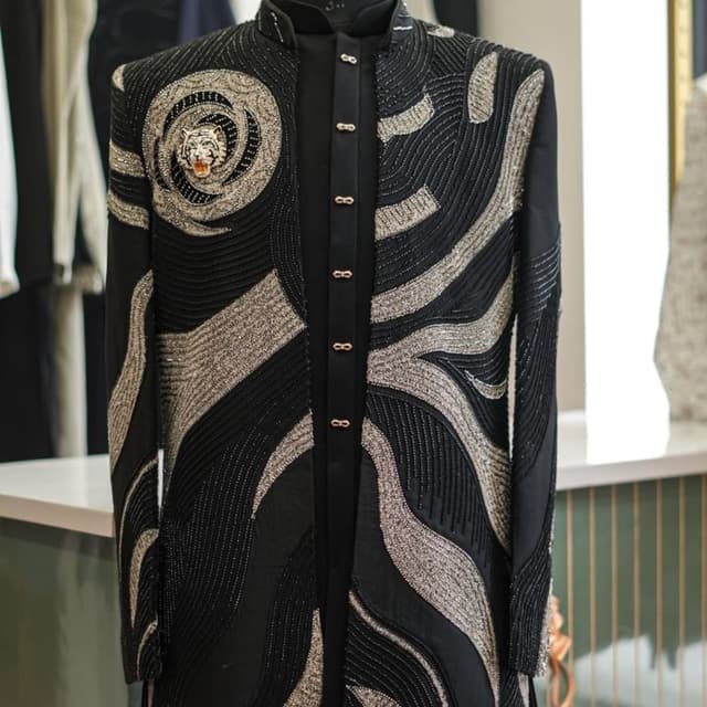 Black and Silver Sherwani