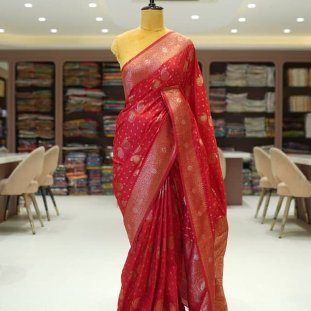 Red and Gold Saree