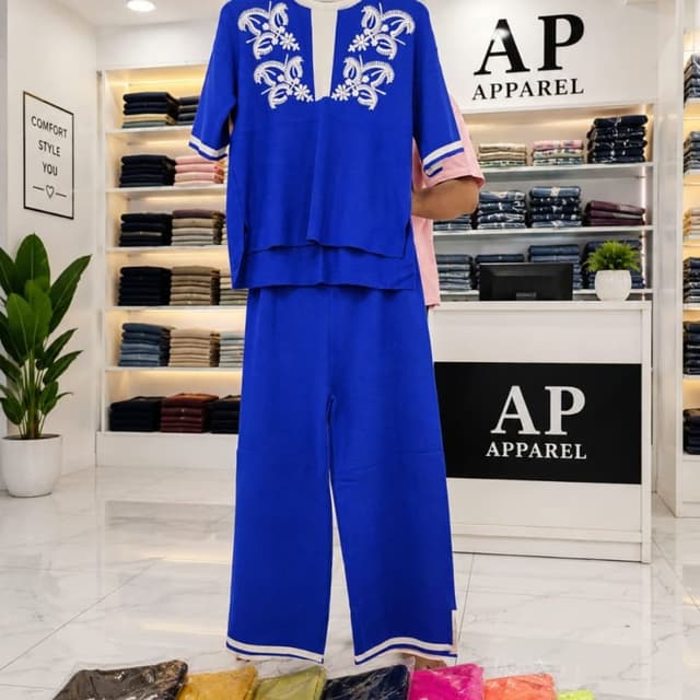 Royal Blue and White Co-ord Set