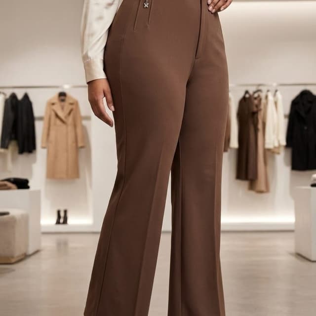 Solid dark chocolate brown Trousers