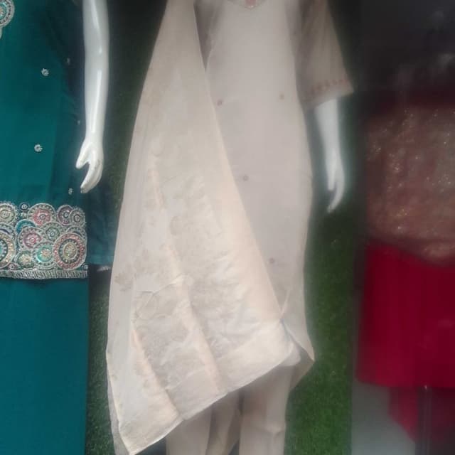 Off-white, Cream, Light Beige Salwar Kameez