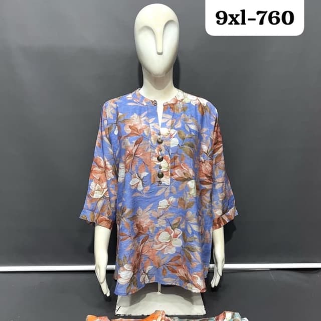 Blue, Orange, White, Brown, and Green Kurti or Tunic