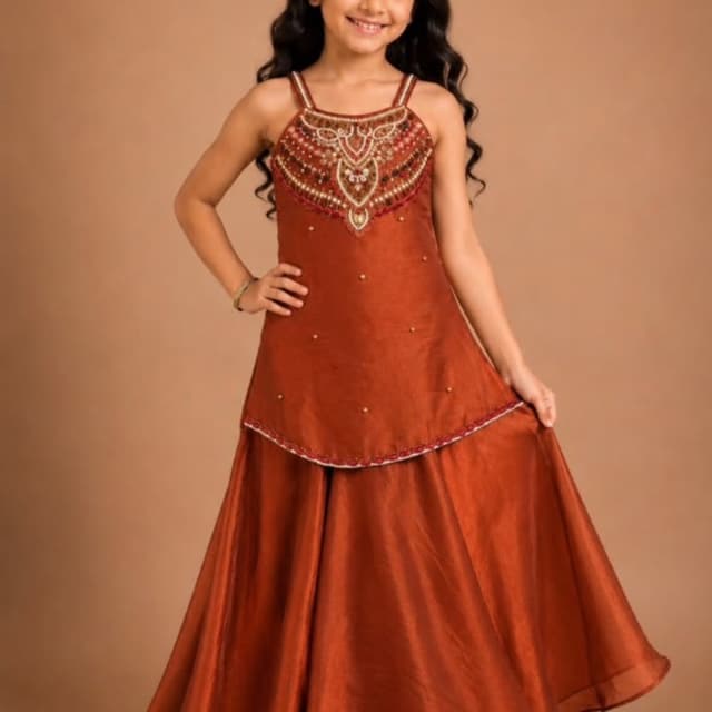 Rust Orange/Copper Lehenga Choli