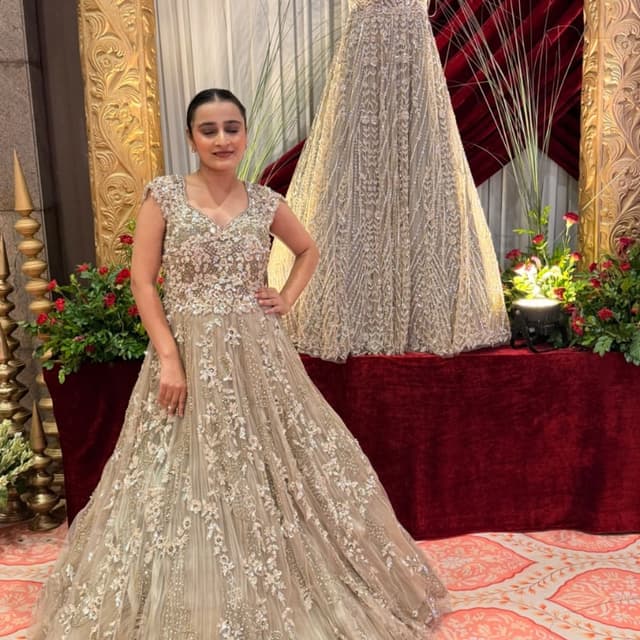 Beige, Champagne, Silver Lehenga Choli