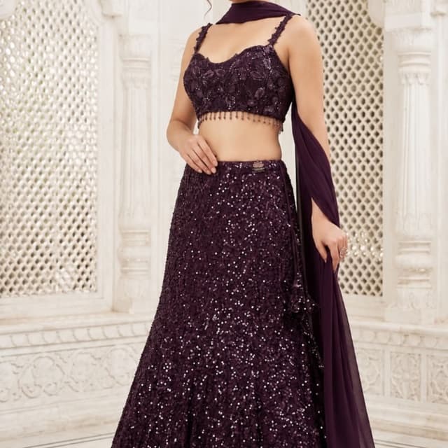 Deep Plum/Eggplant Purple Lehenga Choli