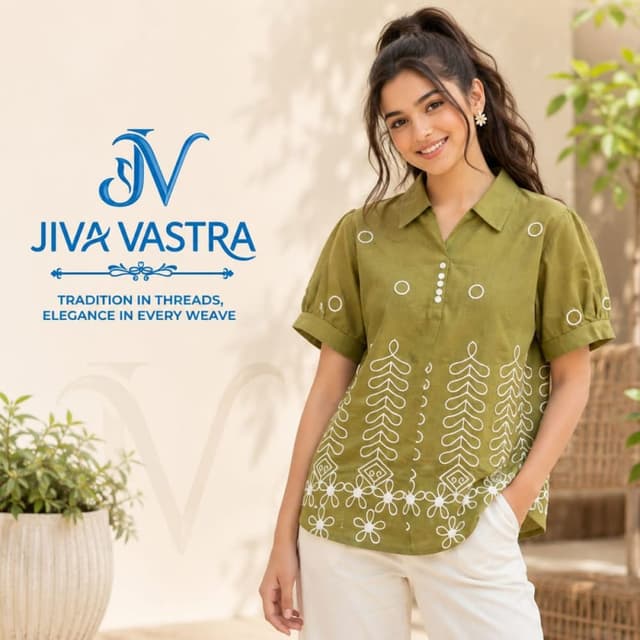 Olive green and white Shirt