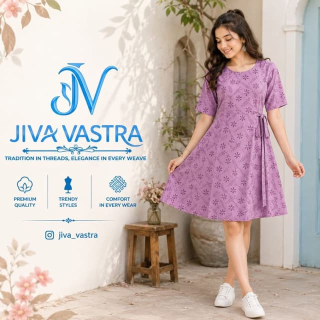 Lavender with darker purple floral print Dress