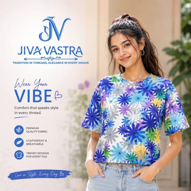 Blue, Purple, Yellow, Green, White T-shirt