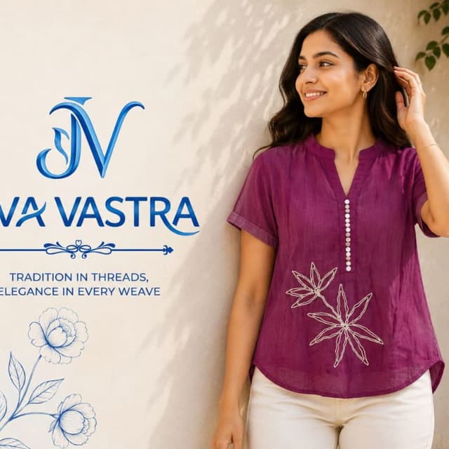 Deep purple, white Kurti/Tunic