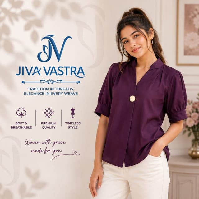 Solid dark purple Blouse