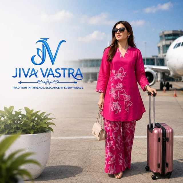 Vibrant Fuchsia/Hot Pink Kurti with Palazzo set