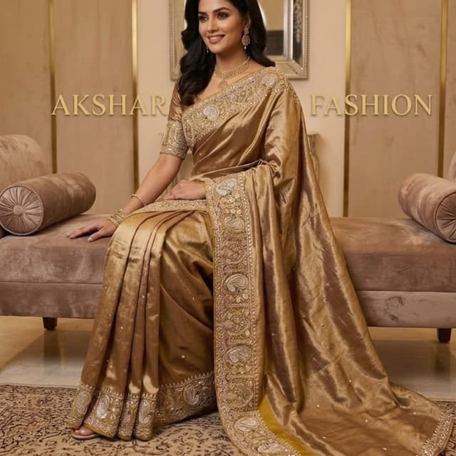 Metallic Gold and Bronze Saree