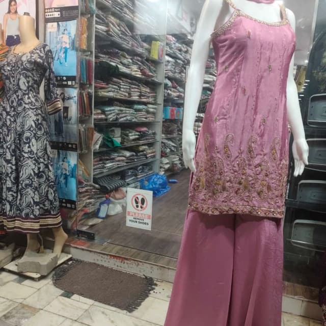 Dusty Pink, Metallic Gold Sharara Set