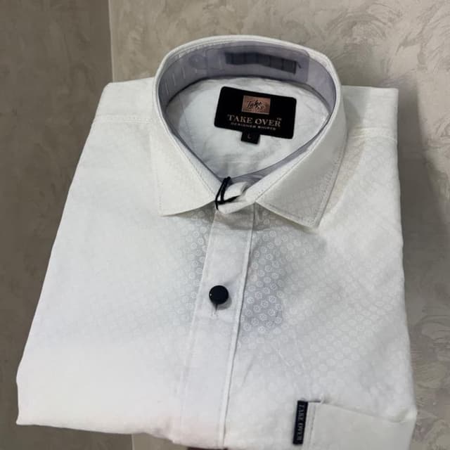 White with black contrast buttons Shirt