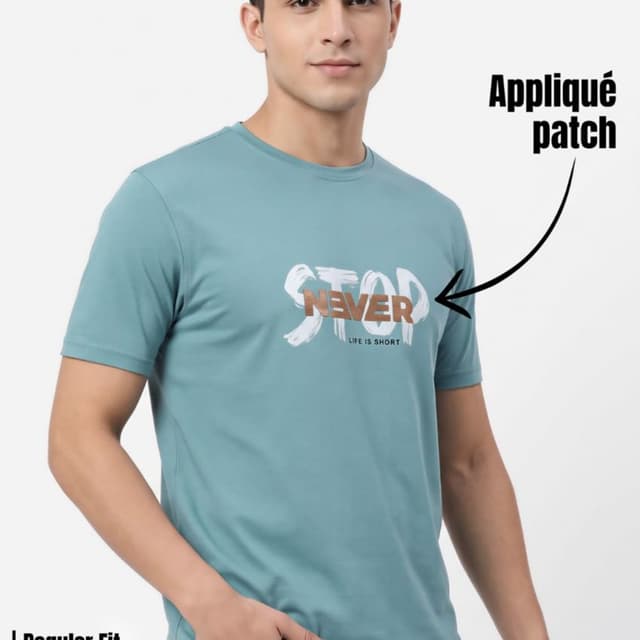 Teal, White, Brown T-shirt
