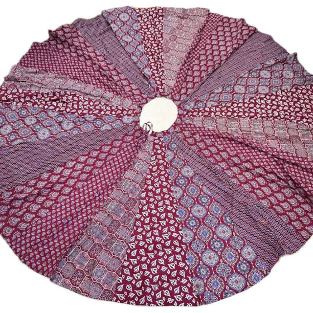 Maroon base with white, light blue, and dark blue accents Skirt