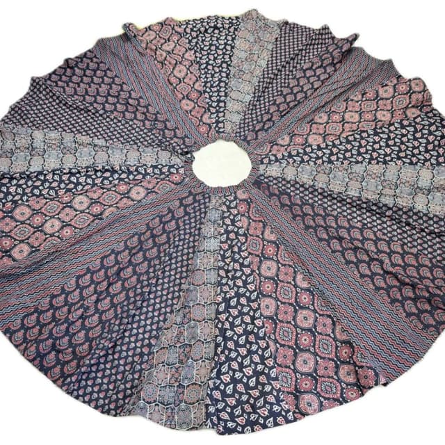 Navy Blue, Dusty Pink, Off-White Lehenga Skirt