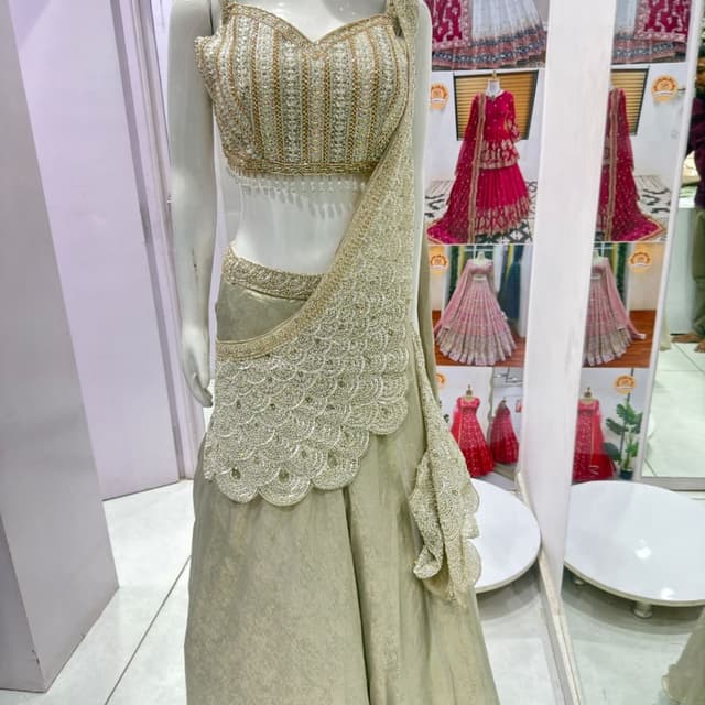 Champagne gold, metallic gold Lehenga Choli