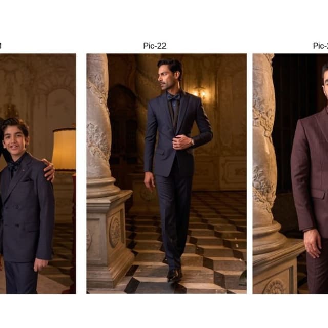 Navy blue and black Suit