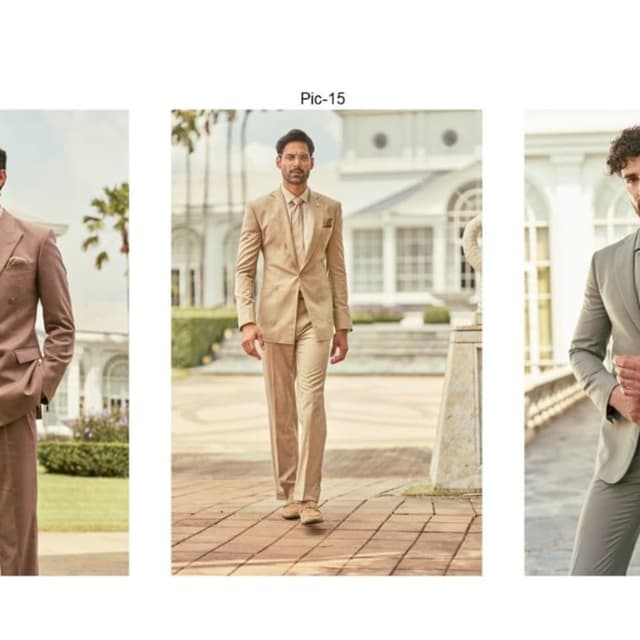 Monochromatic beige or light tan Suit