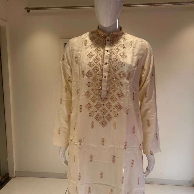 Off-white and Gold Kurta