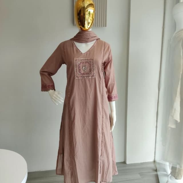 Dusty Rose or Mauve Kurta Set