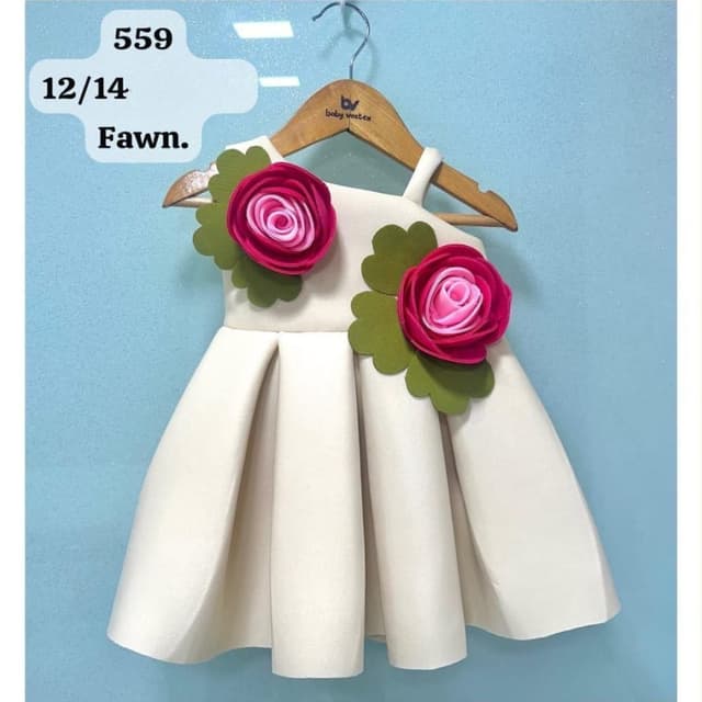 Off-white base with pink, magenta, and olive green accents Dress