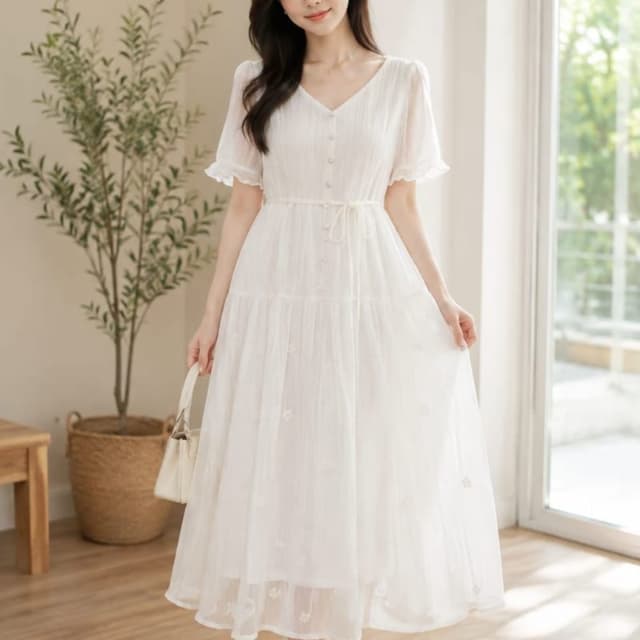 Solid White Dress