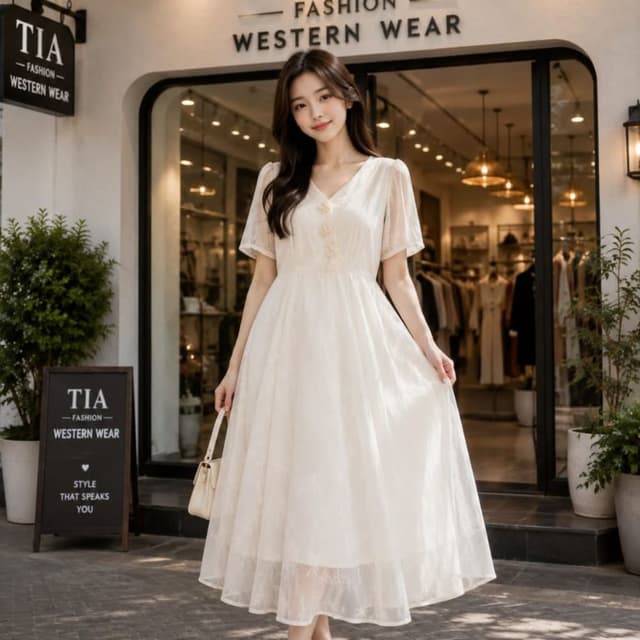 Off-white or Cream Dress