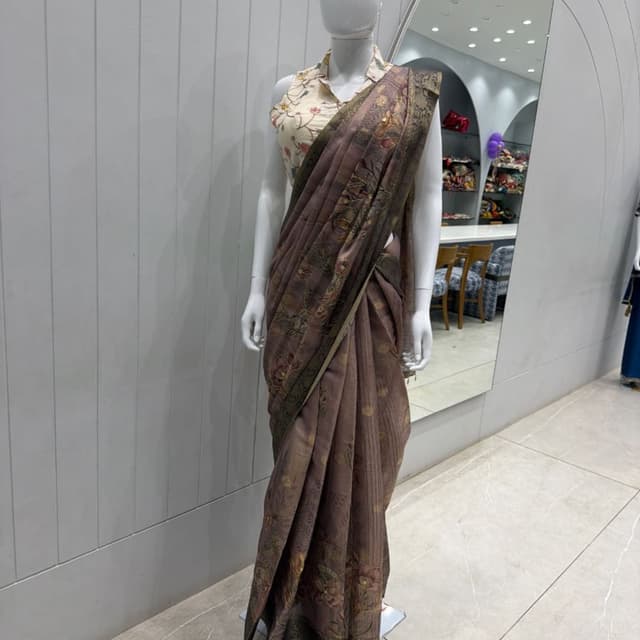 Mauve, Brown, Beige, and hints of Gold Saree