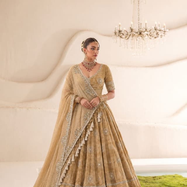 Golden, Mustard, Beige Lehenga Choli