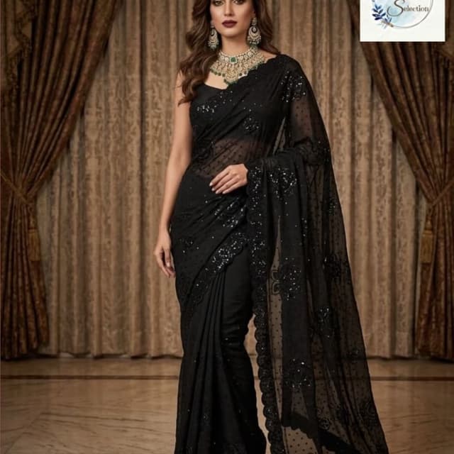 Monochromatic Black Saree