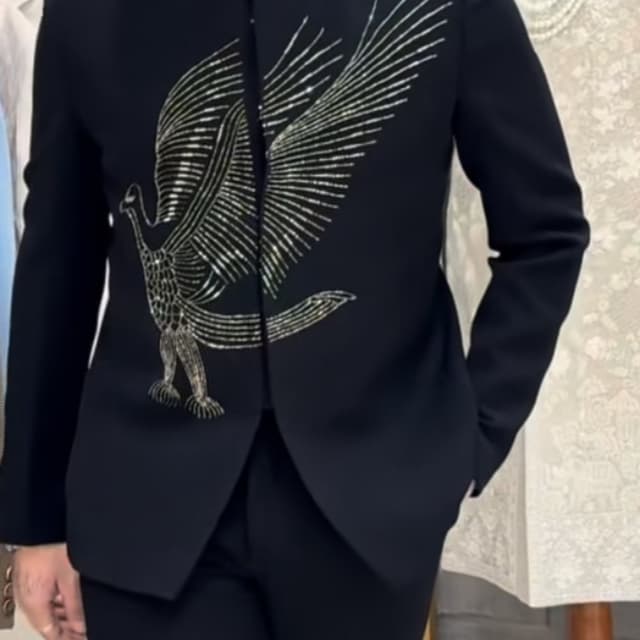 Black with gold/metallic embroidery Bandhgala / Jodhpuri Suit
