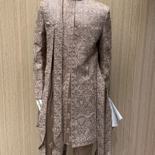 Dusty Rose, Mauve, Beige Sherwani