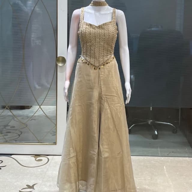 Champagne Gold Co-ord Set (Top and Skirt)