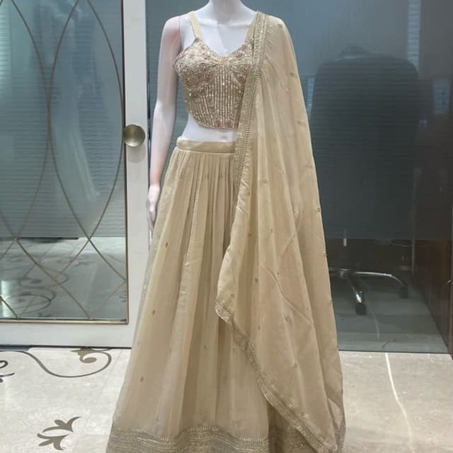 Beige, Champagne, Gold Lehenga Choli