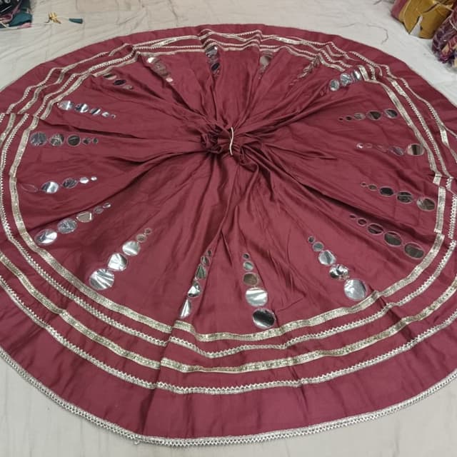 Deep maroon, gold Lehenga skirt