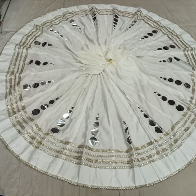 Off-white with Silver accents Lehenga Skirt