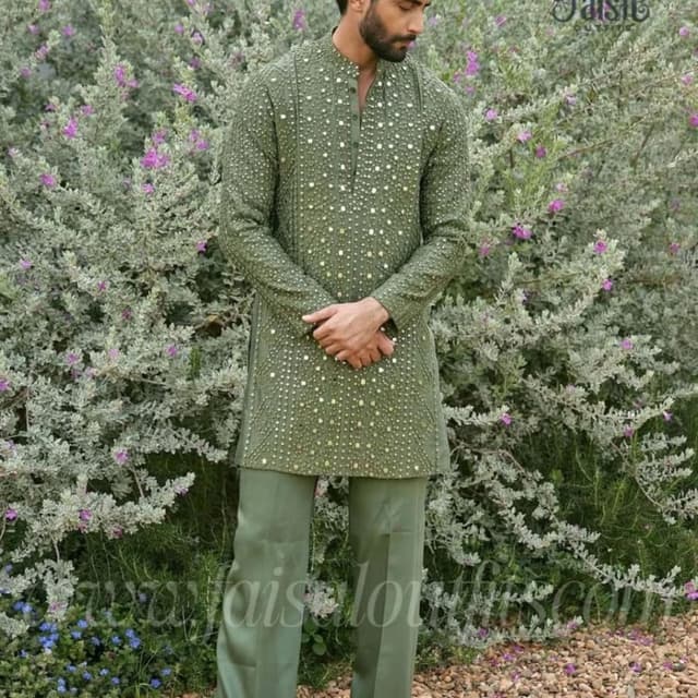 Olive green monochrome Kurta set