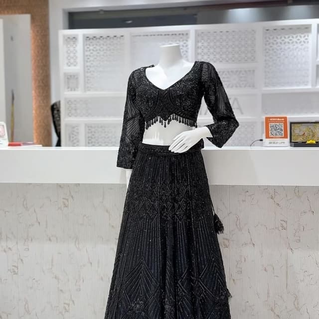 Monochromatic Black Lehenga Choli