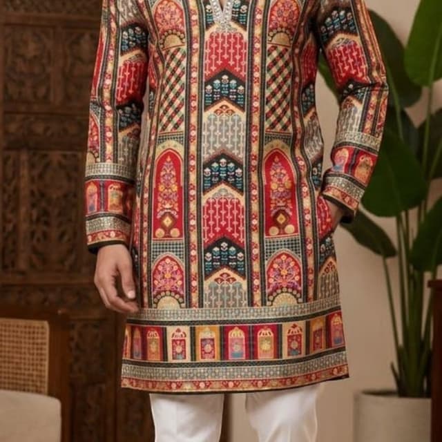 Red, Black, Gold, White, Beige, Multi-colored Kurta