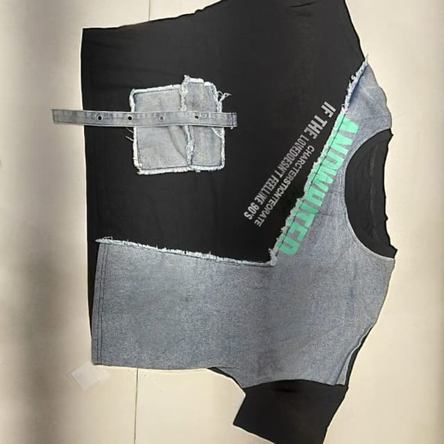 Black, Denim Blue, Mint Green T-shirt
