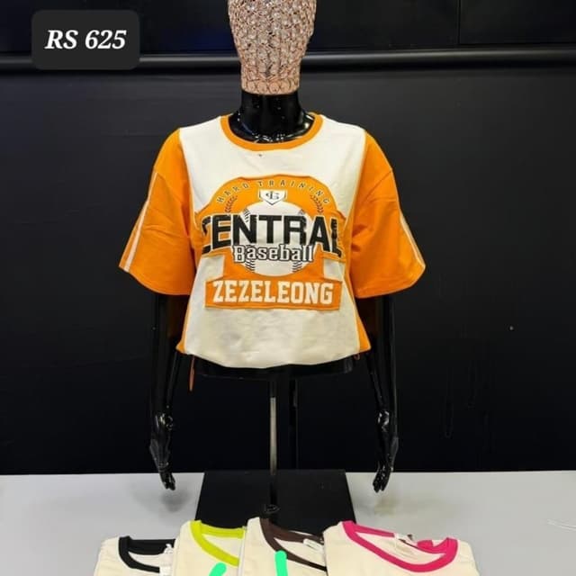 White, Orange T-shirt