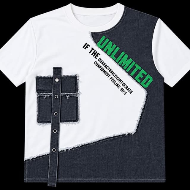 Black, White, Green T-shirt