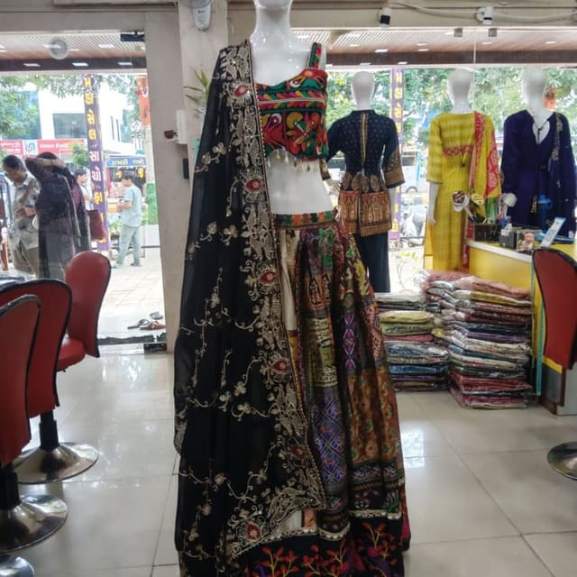 Black, White, Red, Green, Yellow, Multi-colored Lehenga Choli
