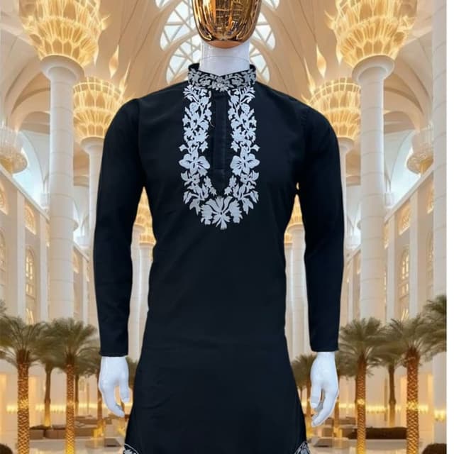 Black and White Kurta