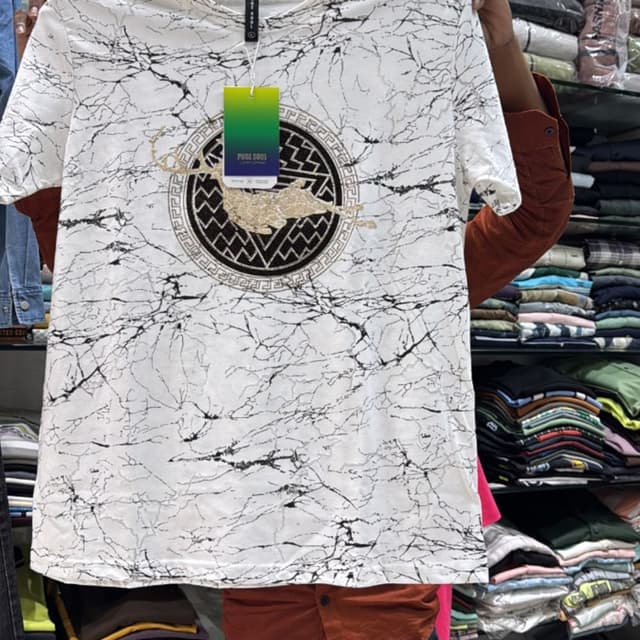 White, Black, Gold T-shirt