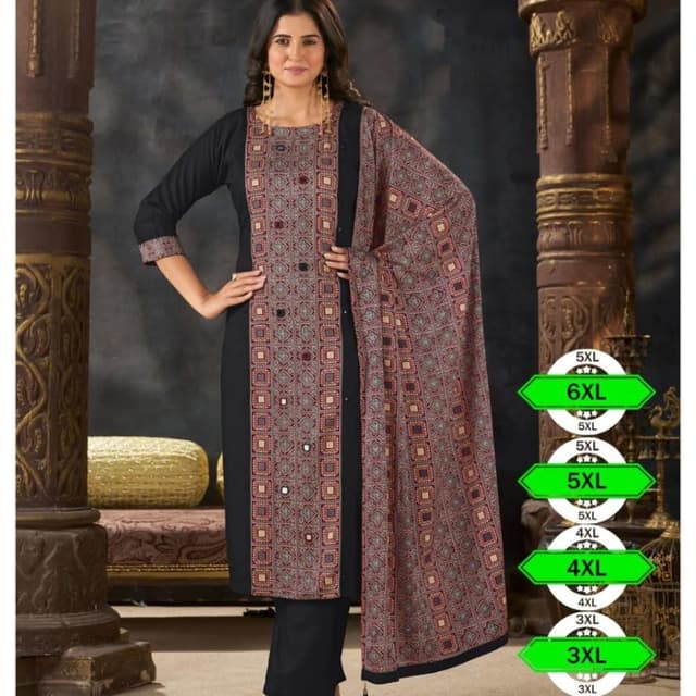 Black, Deep Red, Muted Gold, Grey Kurti with Pant and Dupatta set