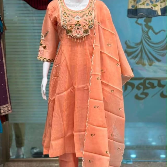 Peach, Coral Salwar Suit Set